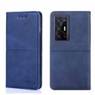 For vivo X70 Pro+ Cow Texture Magnetic Horizontal Flip Leather Phone Case(Blue) - 1