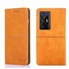 For vivo X70 Pro+ Cow Texture Magnetic Horizontal Flip Leather Phone Case(Light Brown) - 1