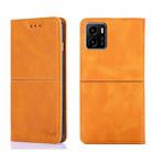 For vivo Y15S Global Cow Texture Magnetic Horizontal Flip Leather Phone Case(Light Brown) - 1