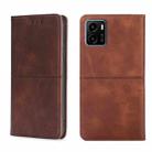 For vivo Y15S Global Cow Texture Magnetic Horizontal Flip Leather Phone Case(Dark Brown) - 1