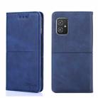 For Asus ZenFone 8 ZS590KS Cow Texture Magnetic Horizontal Flip Leather Phone Case(Blue) - 1