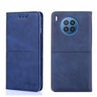 For Huawei Nova 8i Cow Texture Magnetic Horizontal Flip Leather Phone Case(Blue) - 1