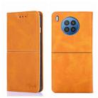 For Huawei Nova 8i Cow Texture Magnetic Horizontal Flip Leather Phone Case(Light Brown) - 1