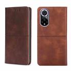 For Huawei Nova 9 Cow Texture Magnetic Horizontal Flip Leather Phone Case(Dark Brown) - 1