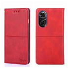 For Honor 50 Cow Texture Magnetic Horizontal Flip Leather Phone Case(Red) - 1