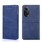 For Honor 50 Cow Texture Magnetic Horizontal Flip Leather Phone Case(Blue) - 1