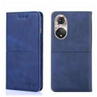 For Honor 50 Pro Cow Texture Magnetic Horizontal Flip Leather Phone Case(Blue) - 1