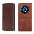 For Honor Magic3 Cow Texture Magnetic Horizontal Flip Leather Phone Case(Dark Brown) - 1