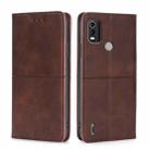 For Nokia C21 Plus Cow Texture Magnetic Horizontal Flip Leather Phone Case(Dark Brown) - 1