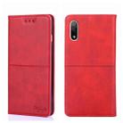 For Sony Xperia ACE II Cow Texture Magnetic Horizontal Flip Leather Phone Case(Red) - 1