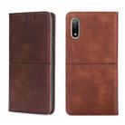 For Sony Xperia ACE II Cow Texture Magnetic Horizontal Flip Leather Phone Case(Dark Brown) - 1