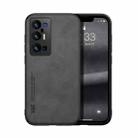 For vivo X70 Pro+ Skin Feel Magnetic Leather Back Phone Case(Dark Grey) - 1