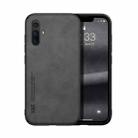 For vivo X30 Skin Feel Magnetic Leather Back Phone Case(Dark Grey) - 1