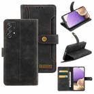 For Samsung Galaxy A32 4G Copper Buckle Horizontal Flip Leather Phone Case(Black) - 1