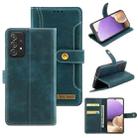 For Samsung Galaxy A32 4G Copper Buckle Horizontal Flip Leather Phone Case(Green) - 1