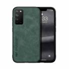 For Honor X10 5G Skin Feel Magnetic Leather Back Phone Case(Green) - 1