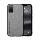 For Honor X10 Max 5G Skin Feel Magnetic Leather Back Phone Case(Light Grey) - 1