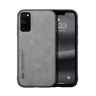 For Honor V30 Skin Feel Magnetic Leather Back Phone Case(Light Grey) - 1