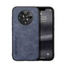 For Honor Magic4 Skin Feel Magnetic Leather Back Phone Case(Blue) - 1