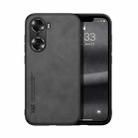 For Honor 60 Skin Feel Magnetic Leather Back Phone Case(Dark Grey) - 1