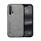 For Honor 20  Pro Skin Feel Magnetic Leather Back Phone Case(Light Grey) - 1