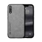 For Honor 9X Skin Feel Magnetic Leather Back Phone Case(Light Grey) - 1