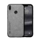 For Huawei Enjoy 9 Plus Skin Feel Magnetic Leather Back Phone Case(Light Grey) - 1