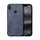 For Huawei Enjoy 9 Plus Skin Feel Magnetic Leather Back Phone Case(Blue) - 1