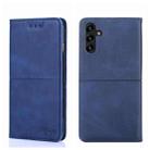 For Samsung Galaxy A13 5G Cow Texture Magnetic Horizontal Flip Leather Phone Case(Blue) - 1