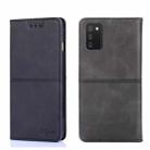 For Samsung Galaxy A03S 164.2mm Cow Texture Magnetic Horizontal Flip Leather Phone Case(Black) - 1
