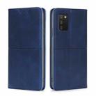 For Samsung Galaxy A03S US Edition165.85mm Cow Texture Magnetic Horizontal Flip Leather Phone Case(Blue) - 1