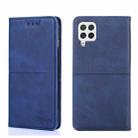 For Samsung Galaxy A22 5G Cow Texture Magnetic Horizontal Flip Leather Phone Case(Blue) - 1