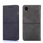 For Samsung Galaxy A22 5G Japan Edition Cow Texture Magnetic Horizontal Flip Leather Phone Case(Black) - 1
