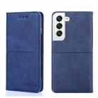 For Samsung Galaxy S21 Cow Texture Magnetic Horizontal Flip Leather Phone Case(Blue) - 1