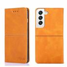 For Samsung Galaxy S21 Cow Texture Magnetic Horizontal Flip Leather Phone Case(Light Brown) - 1