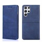 For Samsung Galaxy S21 Ultra Cow Texture Magnetic Horizontal Flip Leather Phone Case(Blue) - 1