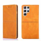 For Samsung Galaxy S21 Ultra Cow Texture Magnetic Horizontal Flip Leather Phone Case(Light Brown) - 1
