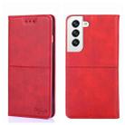 For Samsung Galaxy S22 Cow Texture Magnetic Horizontal Flip Leather Phone Case(Red) - 1