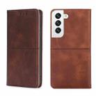 For Samsung Galaxy S22+ Cow Texture Magnetic Horizontal Flip Leather Phone Case(Dark Brown) - 1