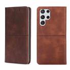 For Samsung Galaxy S22 Ultra Cow Texture Magnetic Horizontal Flip Leather Phone Case(Dark Brown) - 1