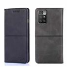 For Xiaomi Redmi 10 Cow Texture Magnetic Horizontal Flip Leather Phone Case(Black) - 1