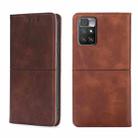 For Xiaomi Redmi 10 Cow Texture Magnetic Horizontal Flip Leather Phone Case(Dark Brown) - 1
