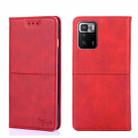 For Xiaomi Redmi Note 10 Pro 5G China Cow Texture Magnetic Horizontal Flip Leather Phone Case(Red) - 1