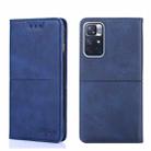 For Xiaomi Redmi Note 11 5G/Poco M4 Pro 5G Cow Texture Magnetic Horizontal Flip Leather Phone Case(Blue) - 1