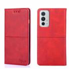 For OnePlus 9RT 5G Cow Texture Magnetic Horizontal Flip Leather Phone Case(Red) - 1