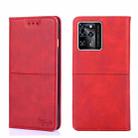 For ZTE Blade V30 Cow Texture Magnetic Horizontal Flip Leather Phone Case(Red) - 1