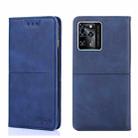 For ZTE Blade V30 Cow Texture Magnetic Horizontal Flip Leather Phone Case(Blue) - 1