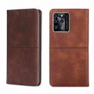 For ZTE Blade V30 Cow Texture Magnetic Horizontal Flip Leather Phone Case(Dark Brown) - 1