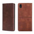 For ZTE Blade L210 Cow Texture Magnetic Horizontal Flip Leather Phone Case(Dark Brown) - 1