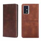 For ZTE Axon 30 Pro Cow Texture Magnetic Horizontal Flip Leather Phone Case(Dark Brown) - 1